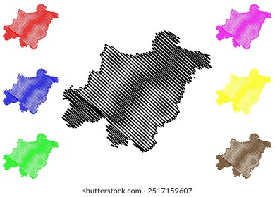 Logan City (Commonwealth of Australia, Queensland state) map vector illustration, scribble sketch City of Logan map