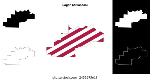 Logan County (Arkansas) outline map set