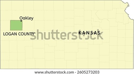 Logan County and city of Oakley location on Kansas state map