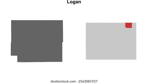 Logan County (Colorado) blank outline map set