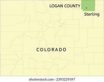 Logan County and home rule municipality of Sterling location on Colorado state map