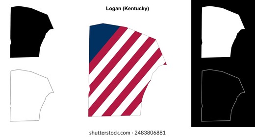 Logan County (Kentucky) outline map set