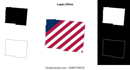 Logan County (Ohio) outline map set