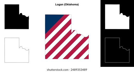 Logan County (Oklahoma) outline map set