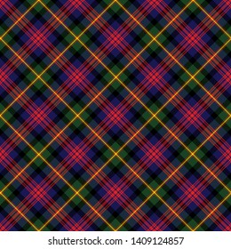 Logan Modern Tartan. Diagonal cell, seamless pattern for fabric, kilts, skirts, plaids