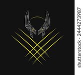 Logan poster, wolverine logo, Wolverine Claw marks, eps10 vector illustration, black claws on yellow background, You still have time