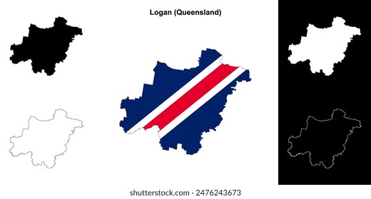 Logan (Queensland) outline map set