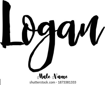 Logan-Male Name Bold Cursive Calligraphy Typeface Text 