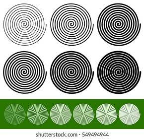 Logarithmic spirals with thinner and thicker lines