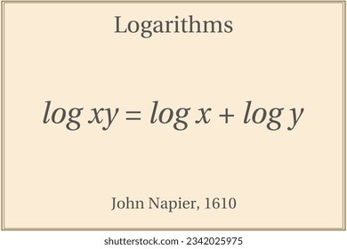 Logarithms. Education. Science. Formula. Vector illustration. 