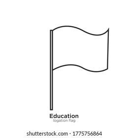Logation flag vector illustration lineal color and filled design
