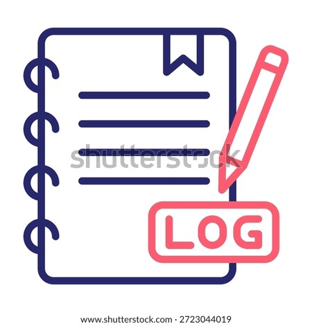 Logbook Icon Line Color Style Vector Illustration