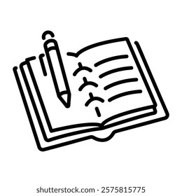 Logbook icon in linear style 