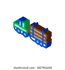 logging delivery transport icon vector. isometric logging delivery transport sign. color isolated symbol illustration