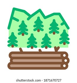 vector de icono del bosque de registro. signo de bosque de registro. ilustración de símbolo de color