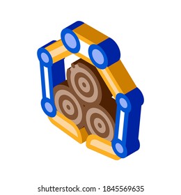 logging loading machine icon vector. isometric logging loading machine sign. color isolated symbol illustration