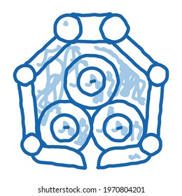 logging loading machine sketch icon vector. Hand drawn blue doodle line art logging loading machine sign. isolated symbol illustration