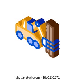logging machine icon vector. isometric logging machine sign. color isolated symbol illustration