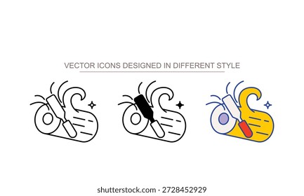 Logging Ferramentas ícone design com branco fundo stock ilustração