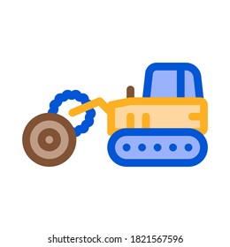 logging tractor icon vector. logging tractor sign. color symbol illustration
