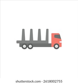 Logging Truck flat Icon. Logging Truck flat illustration