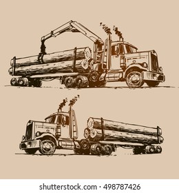 Logging Truck Illustration