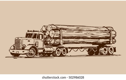 Logging Truck Sketch