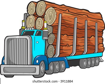 Logging Truck Vector Illustration