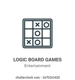 Logic board games outline vector icon. Thin line black logic board games icon, flat vector simple element illustration from editable entertainment concept isolated stroke on white background