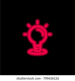 Logic Board Games red glowing neon ui ux icon. Glowing sign logo vector