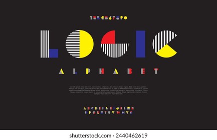 Logic creative geometric modern urban alphabet font. Digital abstract futuristic, fashion, sport, minimal technology typography. Simple numeric vector illustration