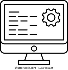 Logic Design Concept, Program Config Vector Icon Design, Software and web development symbol on white background, Computer Programming and Coding stock illustration, IDE Settings Graphic