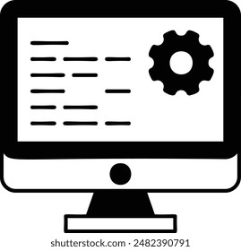 Logic Design Concept, Program Config and deployment Vector Icon Design, Software and web development symbol, Computer Programming and Coding stock illustration