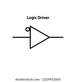 Logic driver. electronic symbol. Illustration of basic circuit symbols. Electrical symbols, study content of physics students.  electrical circuits. outline drawing.