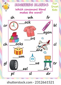 Logic Education's Beginning Blends worksheets for kids are engaging resources that help children practice consonant blends at the beginning of words, improving their reading abilities. 