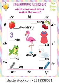 Logic Education's Beginning Blends worksheets for kids are engaging resources that help children practice consonant blends at the beginning of words, improving their reading abilities. 