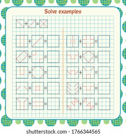 Logic exercises for children. solve examples according to the model