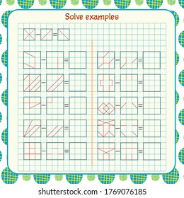 Logic exercises for children. solve examples according to the model