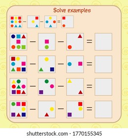 Logic exercises for children. solve examples according to the model