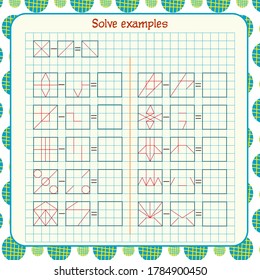 Logic exercises for children. solve examples according to the model