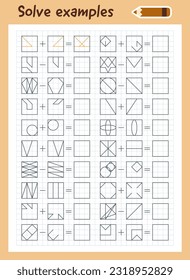 Logic exercises for children. Solve examples. Math