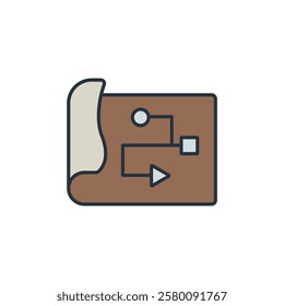 Logic flat icons  symbol line elements for infographic web