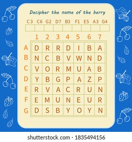  Juego lógico para niños. Decipher el nombre de la baya