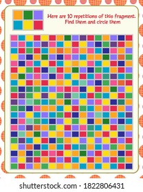 logic game for children. find 10 fragments specified in the sample