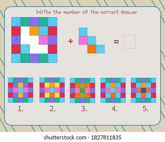 Logic game for children. Find the correct answer and write down the number