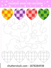 Juego lógico para niños. Pasar por el laberinto y colorear el corazón