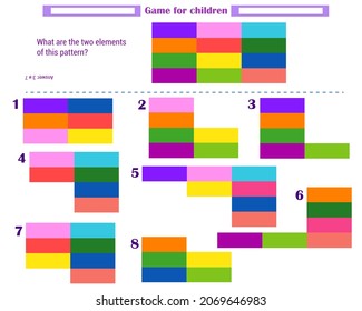  Logic game for children. What elements does the pattern consist of