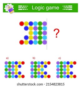 Logic game. IQ training test. Find the correct net. Printable worksheet. (Answer is c).