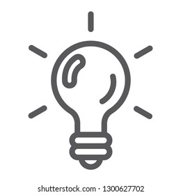 Logic game line icon, game and play, light bulb sign, vector graphics, a linear pattern on a white background, eps 10.