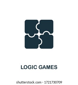 Logic Games icon from video games collection. Simple line Logic Games icon for templates, web design and infographics